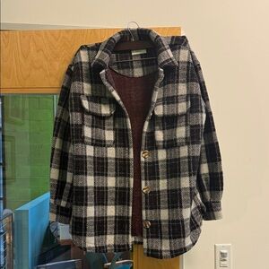 Plaid Button-Up Jacket